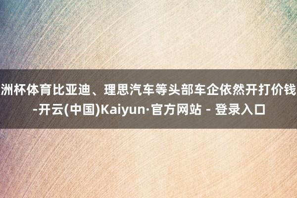 欧洲杯体育比亚迪、理思汽车等头部车企依然开打价钱战-开云(中国)Kaiyun·官方网站 - 登录入口