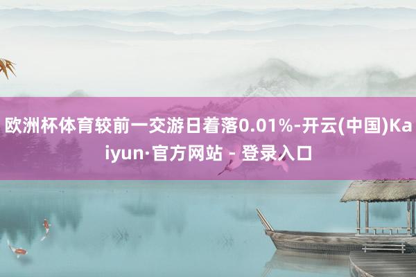 欧洲杯体育较前一交游日着落0.01%-开云(中国)Kaiyun·官方网站 - 登录入口