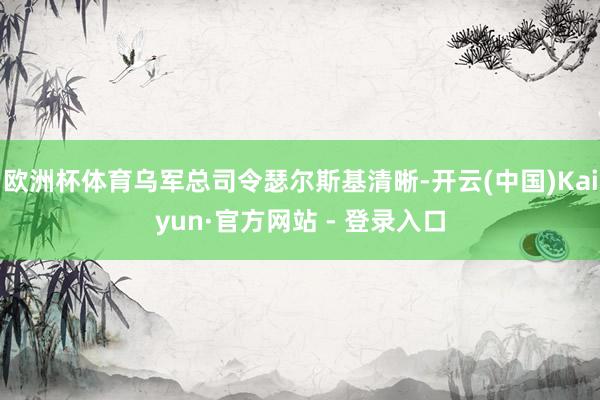 欧洲杯体育乌军总司令瑟尔斯基清晰-开云(中国)Kaiyun·官方网站 - 登录入口