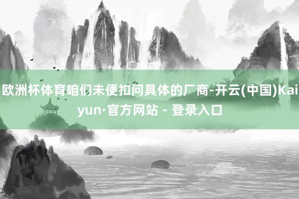 欧洲杯体育咱们未便扣问具体的厂商-开云(中国)Kaiyun·官方网站 - 登录入口